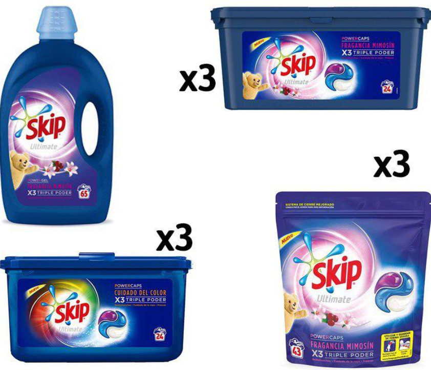 Preciazos en packs Skip detergente