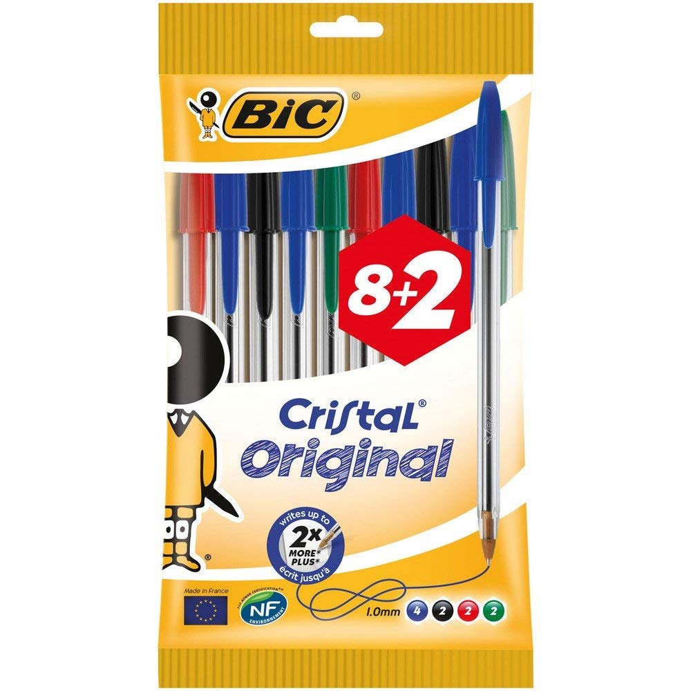 Bolígrafos Bic pack de 8 + 2 de colores solo 1€