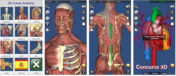 anatomía humana en 3d interactiva