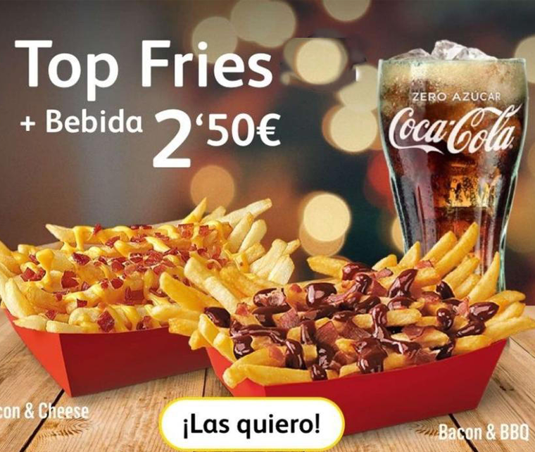 Consigue un top fries y bebida pequeña por 2,5€