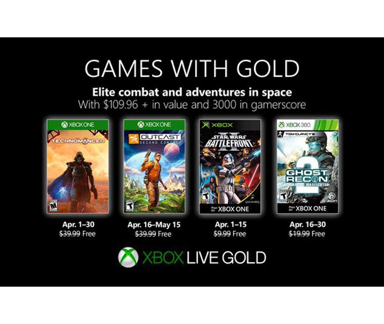 Juegos para abril Xbox Gold