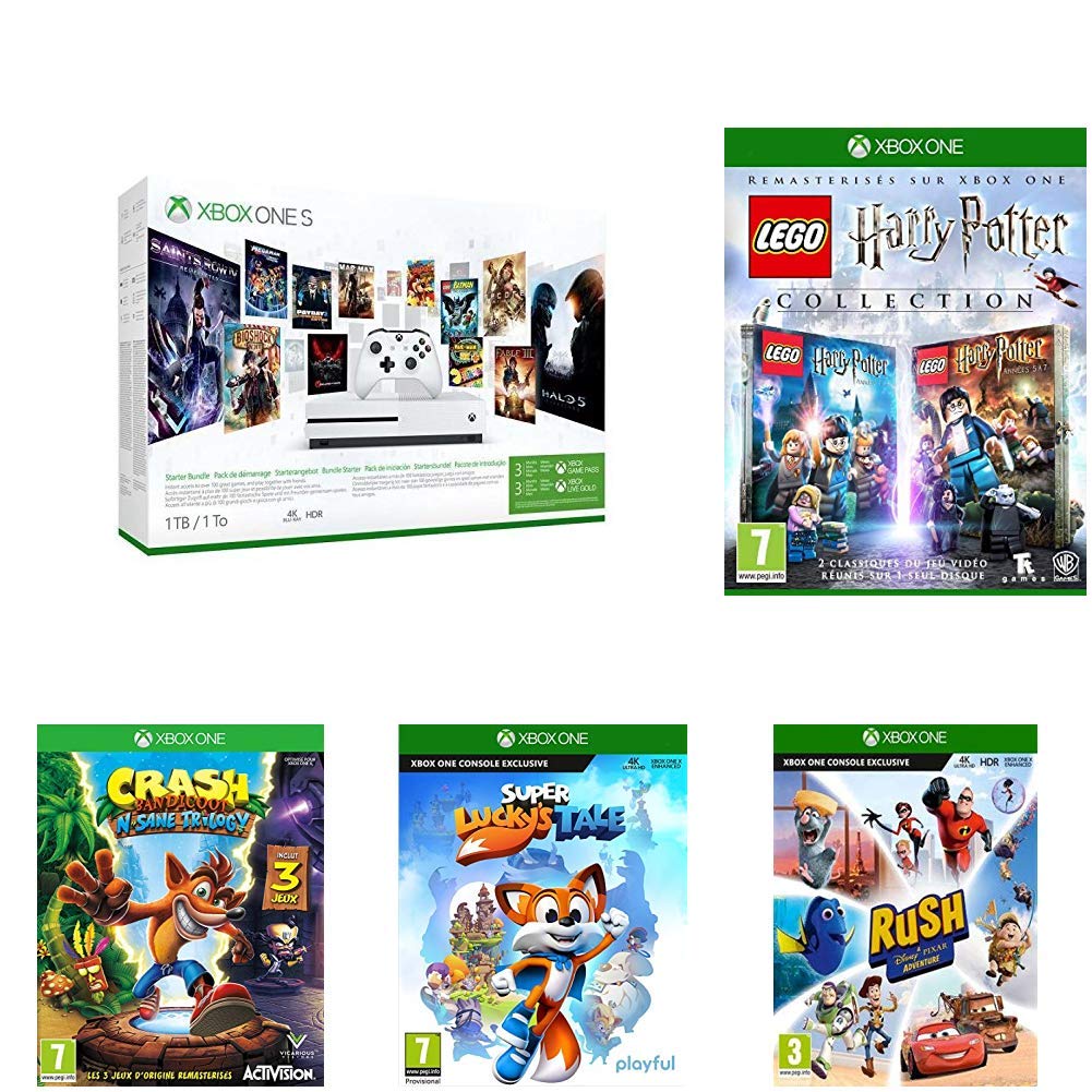 Pack Xbox One S + 4 juegos + 3 meses GamePass y 3 meses Xbox Live solo 199,9€