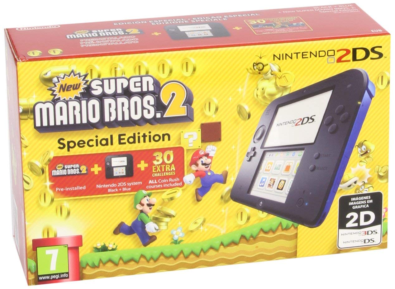 Nintendo 2DS Color Azul + New Super Mario Bros 2 solo 67,5€