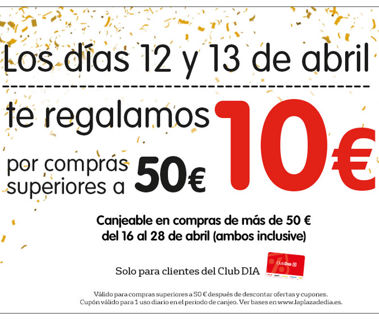 Consigue 10€ de regalo en DIA