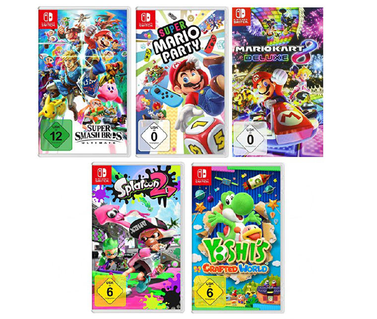 5 juegos de Nintendo Switch por 150€