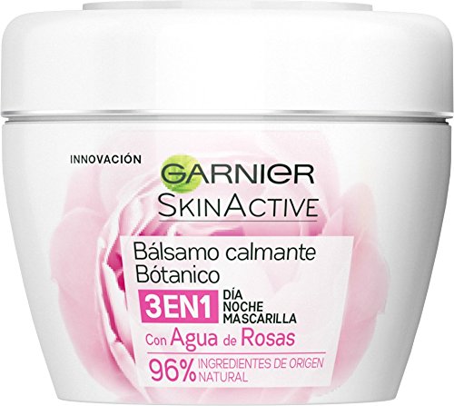 Garnier Skin Active Balsamo Calmante Botanico de Dia y de Noche y Masacrilla con Agua de Rosas, 140 ml, paquete de 2