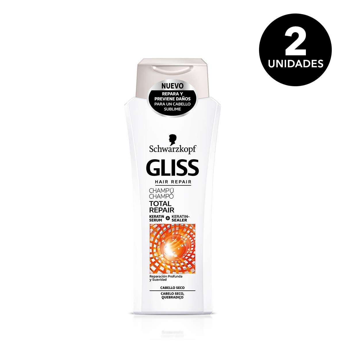 2 Champús Gliss reparación total 650ml solo 5,8€