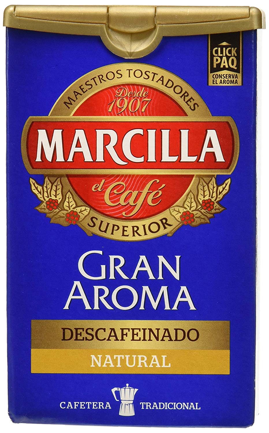 Marcilla café molido natural descafeinado solo 1,6€