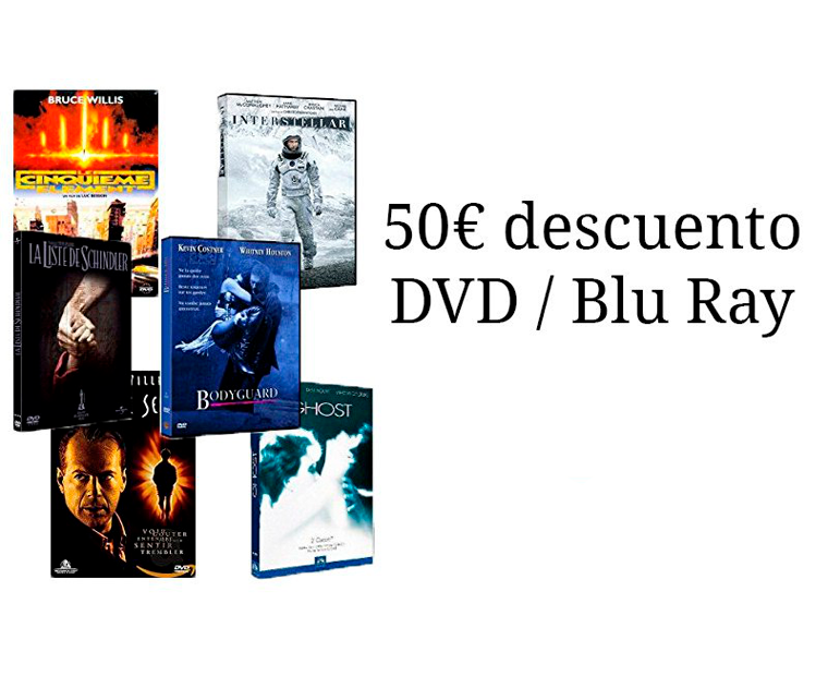Películas DVD y Blu-Ray 50€ de descuento