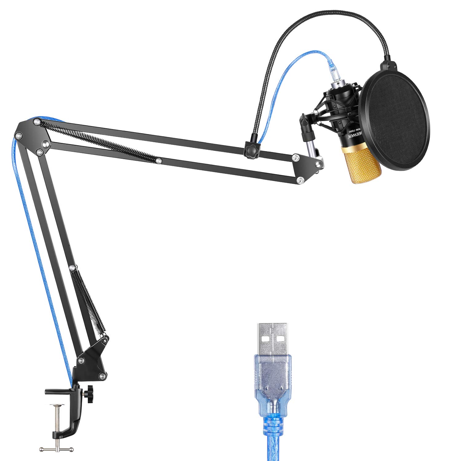 Micrófono de condensador con soporte flexible solo 21,5€