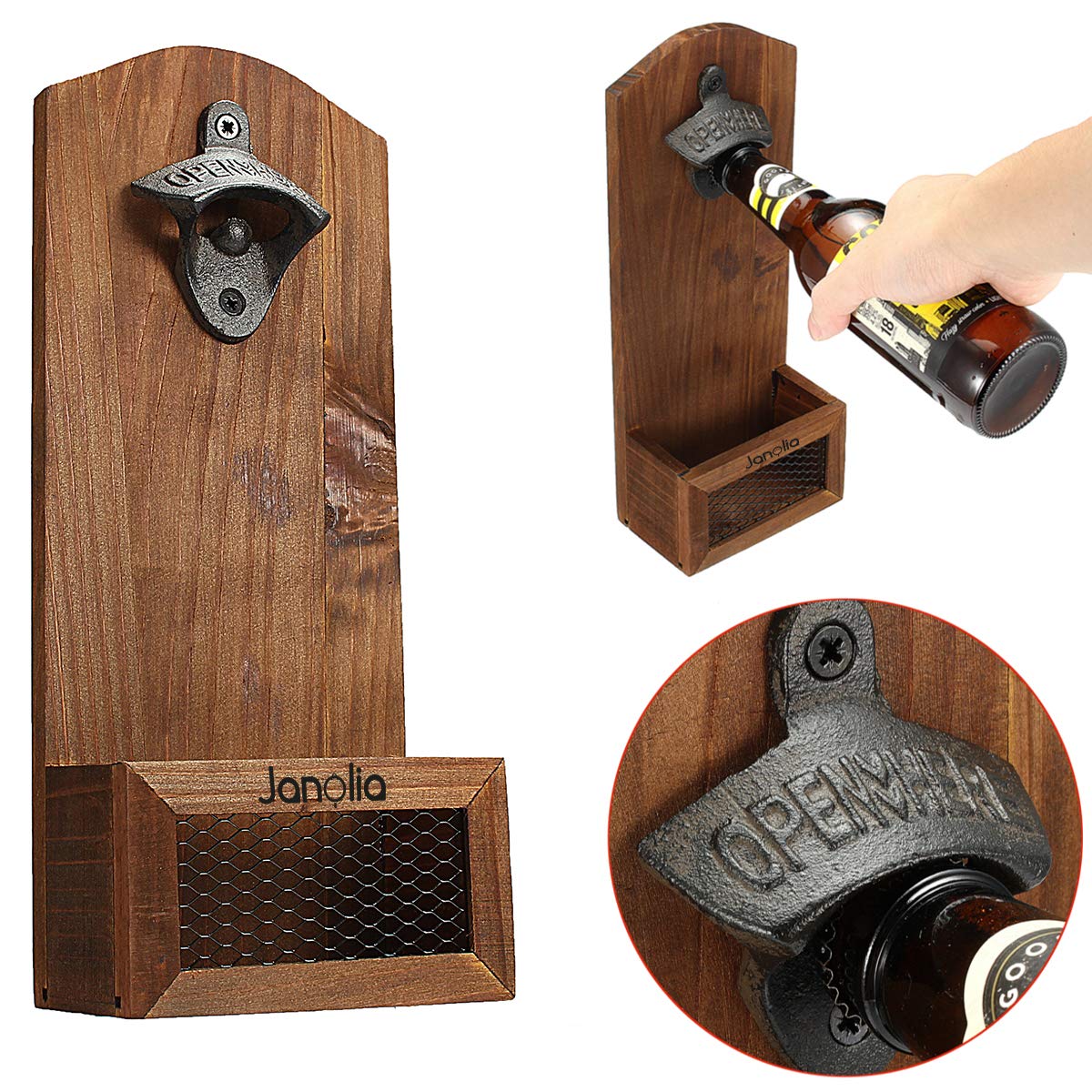 Abrebotellas de Pared de madera solo 9,8€