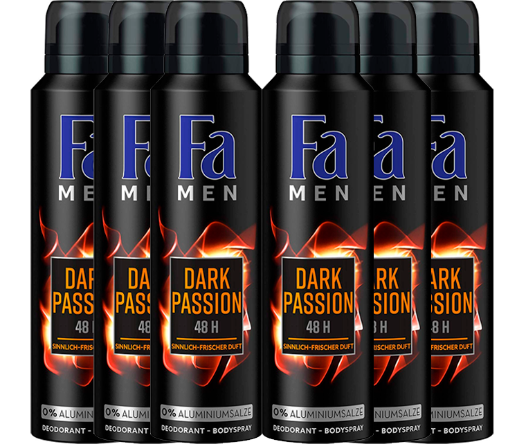 6 desodorantes FA Pasión Oscura solo 7,6€