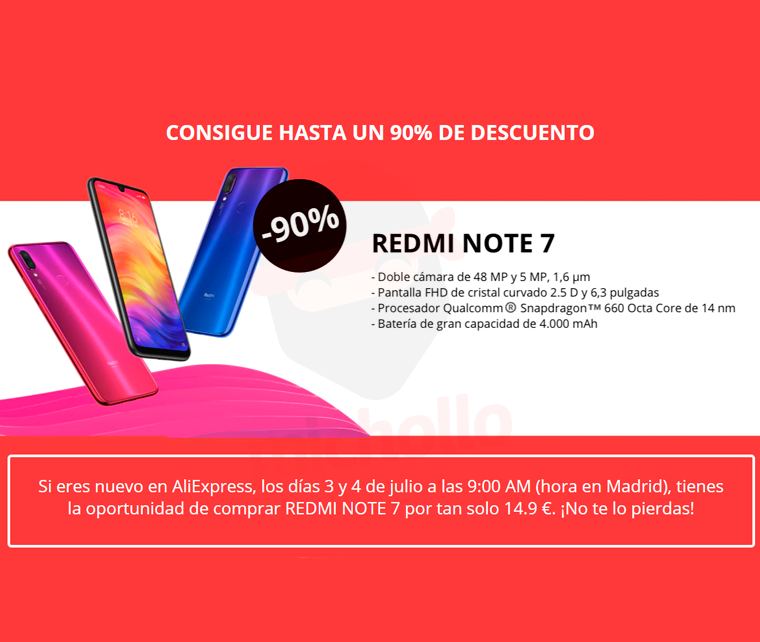 Llévate un Redmi Note 7 por solo 14,9€