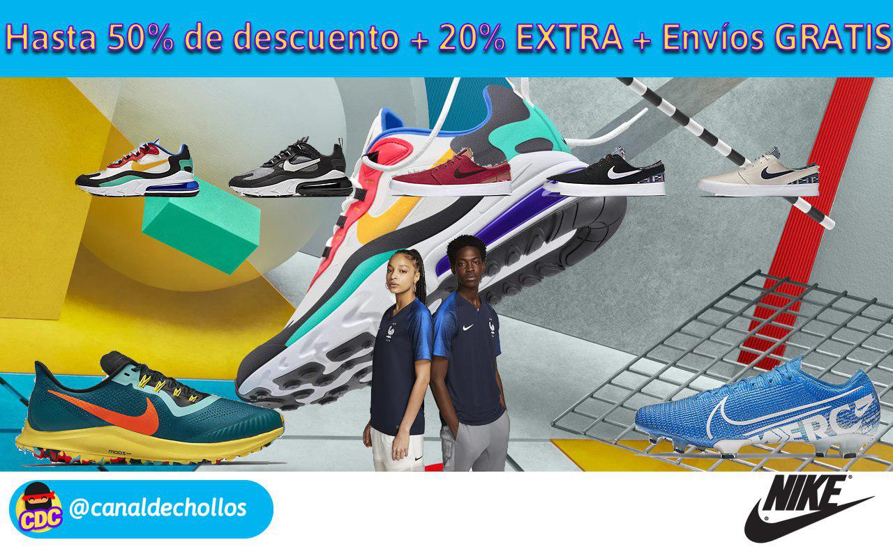 Últimas 6 horas del 20% + 50% en Outlet Nike