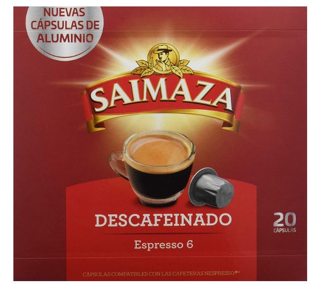 10 paquetes de café Saimaza Expresso descafeinado en cápsulas solo 33,1€