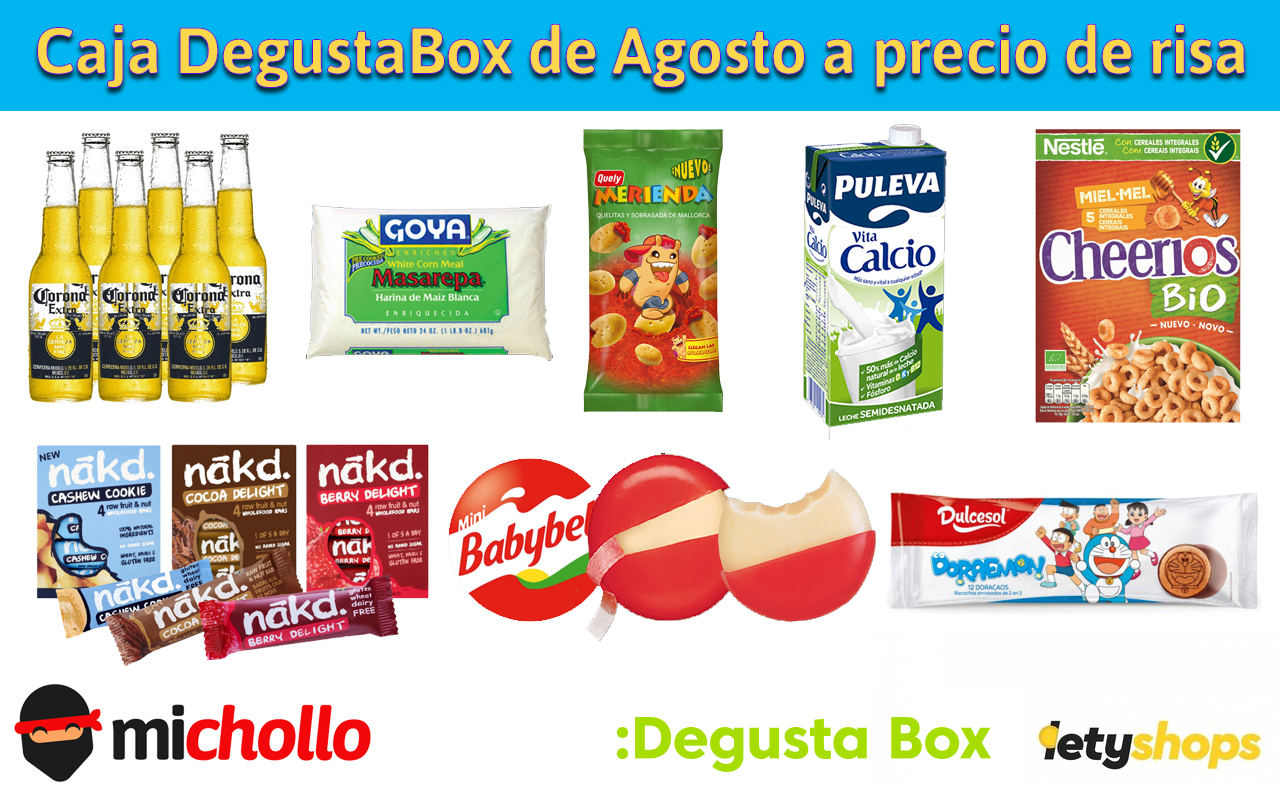Caja DegustaBox de Agosto solo 7,9€ con 5€ de CashBack por LetyShops