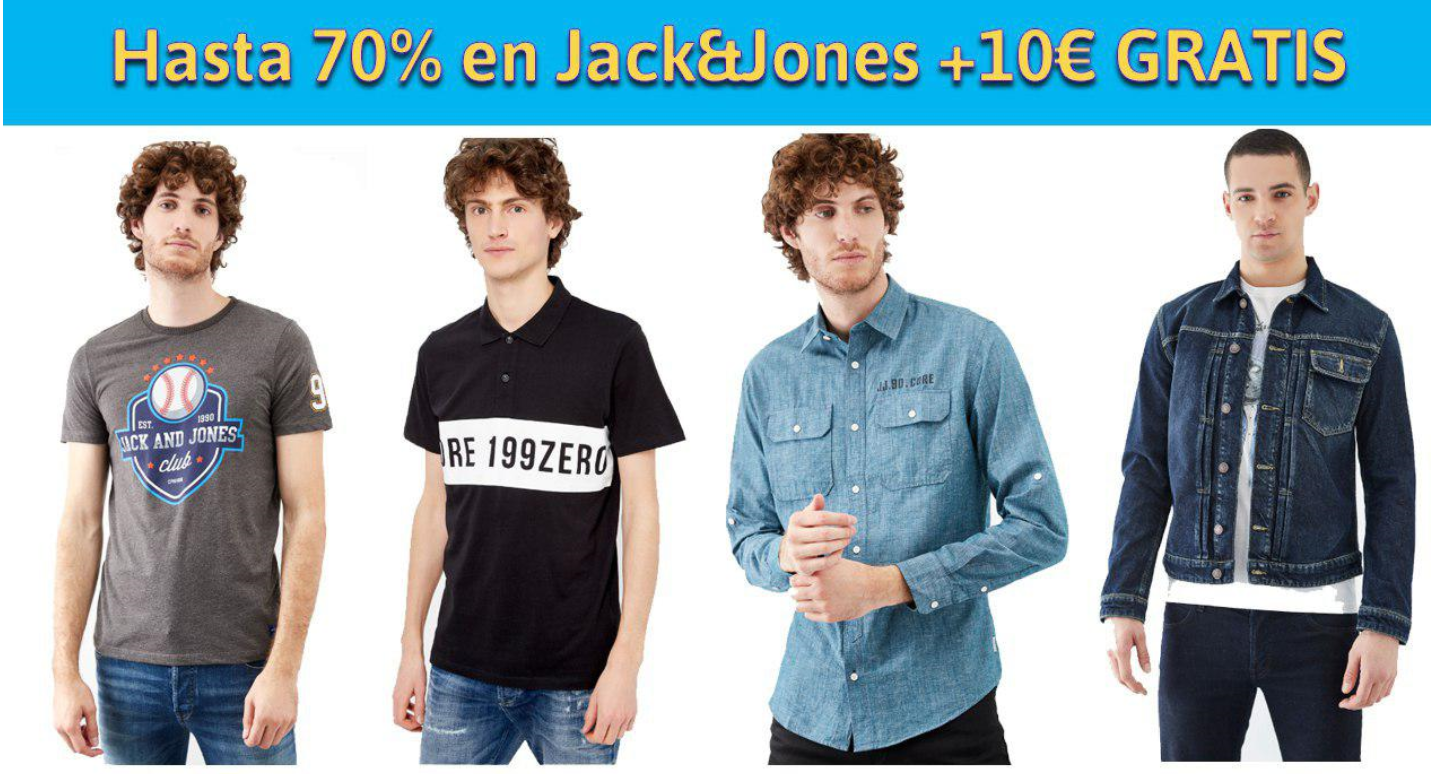 Hasta un 70% en Jack&Jones +10€ GRATIS