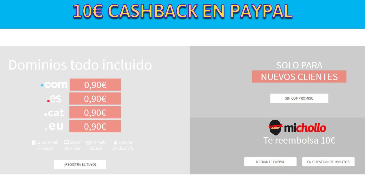 10€ GRATIS por comprar dominio de 0,9€ en Nominalia