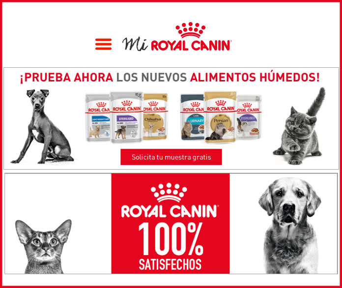 Muestra de alimento para perros y gatos Royal Canin GRATIS