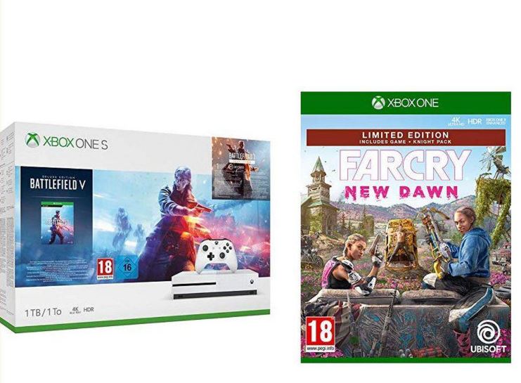 Xbox One S 1TB + Battlefield V + Far Cry New Dawn Edición Exclusiva de Amazon solo 227,9€