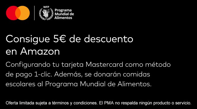 5€ en Amazon con Mastercard